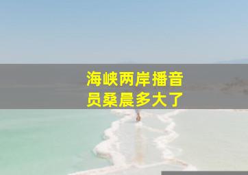 海峡两岸播音员桑晨多大了