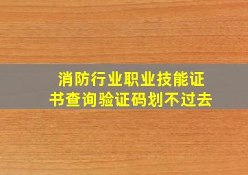 消防行业职业技能证书查询验证码划不过去