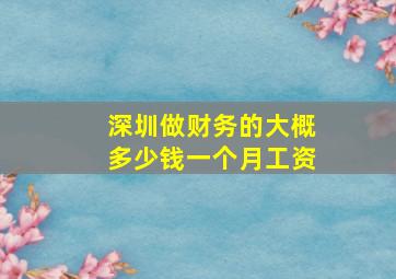 深圳做财务的大概多少钱一个月工资