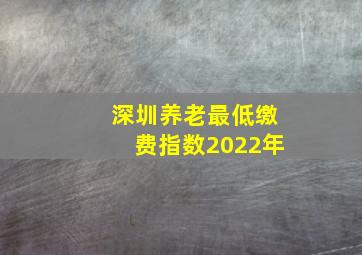 深圳养老最低缴费指数2022年