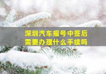 深圳汽车摇号中签后需要办理什么手续吗