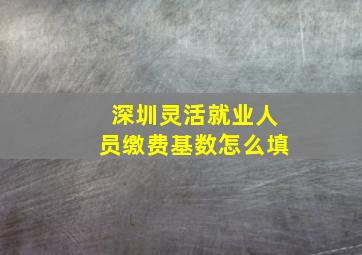 深圳灵活就业人员缴费基数怎么填