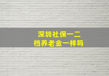 深圳社保一二档养老金一样吗