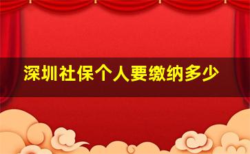 深圳社保个人要缴纳多少