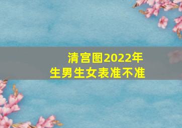 清宫图2022年生男生女表准不准