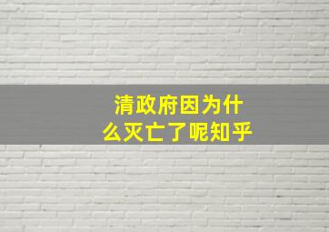 清政府因为什么灭亡了呢知乎