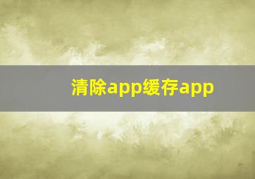 清除app缓存app