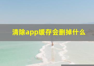 清除app缓存会删掉什么