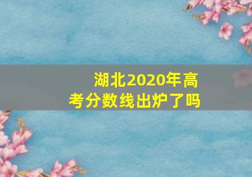 湖北2020年高考分数线出炉了吗