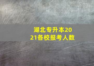 湖北专升本2021各校报考人数