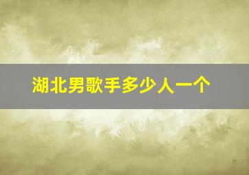 湖北男歌手多少人一个