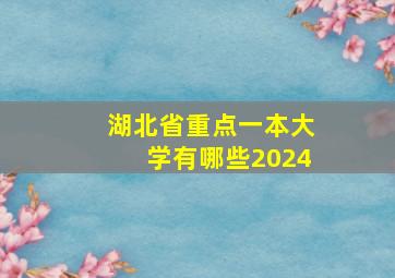 湖北省重点一本大学有哪些2024