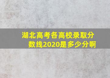 湖北高考各高校录取分数线2020是多少分啊