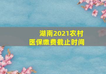 湖南2021农村医保缴费截止时间