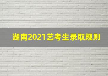 湖南2021艺考生录取规则