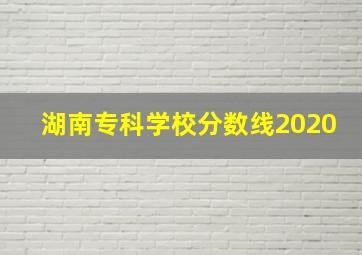 湖南专科学校分数线2020