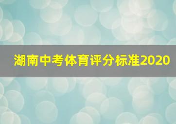 湖南中考体育评分标准2020