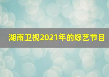 湖南卫视2021年的综艺节目