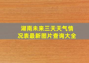 湖南未来三天天气情况表最新图片查询大全