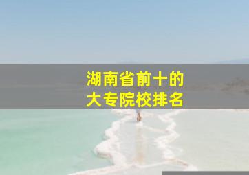 湖南省前十的大专院校排名