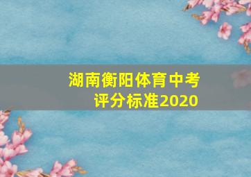 湖南衡阳体育中考评分标准2020