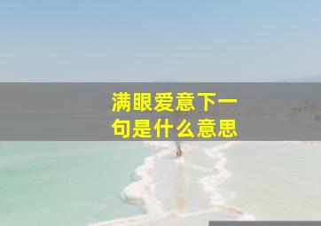 满眼爱意下一句是什么意思