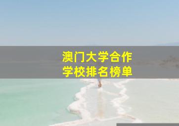 澳门大学合作学校排名榜单