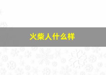 火柴人什么样