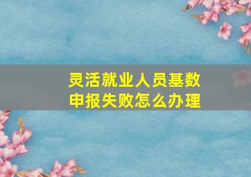 灵活就业人员基数申报失败怎么办理