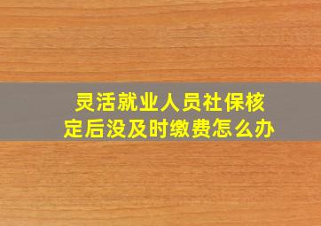 灵活就业人员社保核定后没及时缴费怎么办