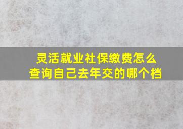 灵活就业社保缴费怎么查询自己去年交的哪个档