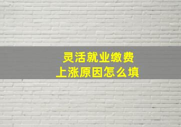 灵活就业缴费上涨原因怎么填