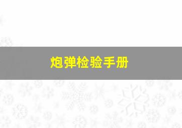 炮弹检验手册