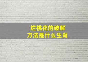 烂桃花的破解方法是什么生肖