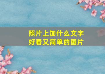 照片上加什么文字好看又简单的图片