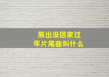 熊出没回家过年片尾曲叫什么