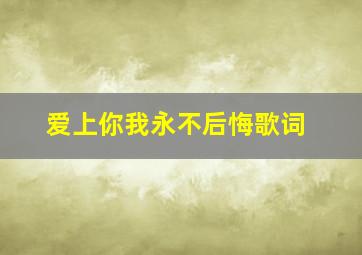 爱上你我永不后悔歌词