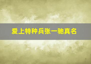 爱上特种兵张一驰真名