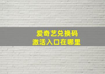 爱奇艺兑换码激活入口在哪里