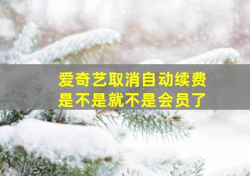 爱奇艺取消自动续费是不是就不是会员了