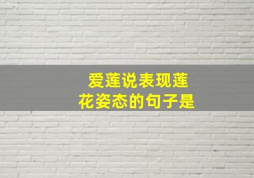 爱莲说表现莲花姿态的句子是