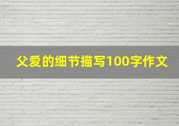 父爱的细节描写100字作文