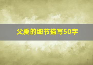 父爱的细节描写50字