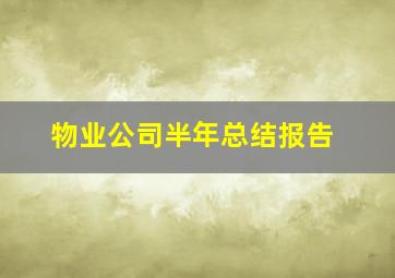 物业公司半年总结报告