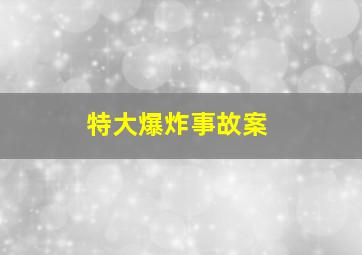 特大爆炸事故案