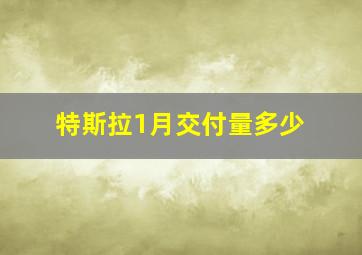 特斯拉1月交付量多少