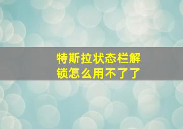 特斯拉状态栏解锁怎么用不了了