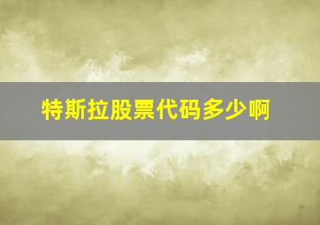 特斯拉股票代码多少啊