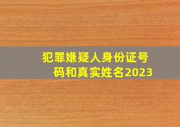 犯罪嫌疑人身份证号码和真实姓名2023