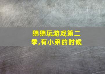 狒狒玩游戏第二季,有小弟的时候